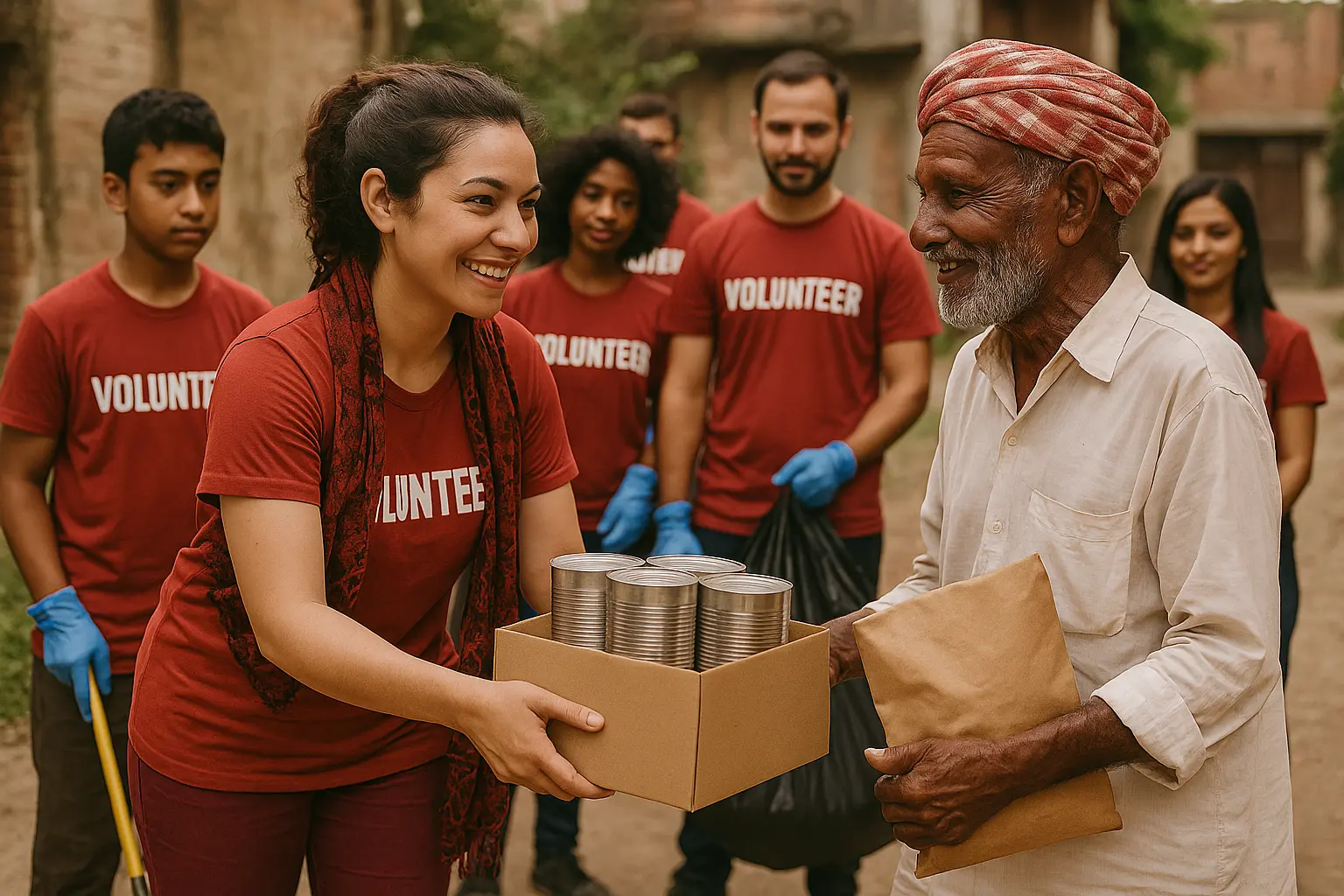 Community volunteers working together
